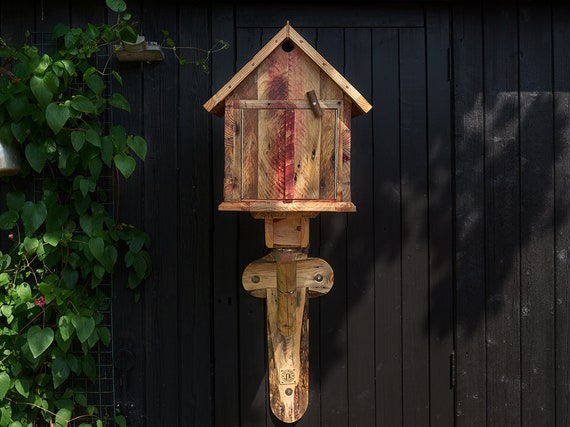 Fat Bird Feeders Red House And Wall Bracket Etsy