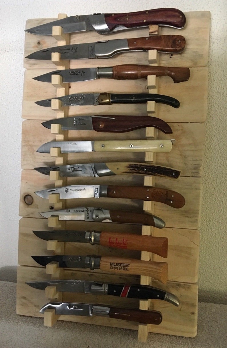 13knife wall display 20mm max sleeve in pallet wood Etsy