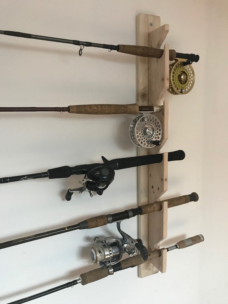 Support Pêche ABS Support Mural Cannes à Pêche MOERDIFFER - 6 Emplacements - Mousse EVA - Pour Rangement Garage/maison Support 6 Emplacements