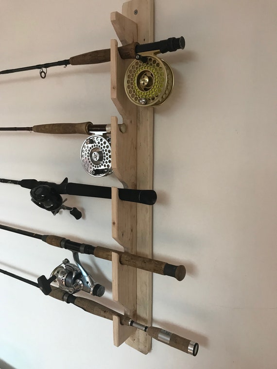 Buy Horizontal Wall Rack Support for 5 Wooden Pallet Fishing Rods Unique  Creation Online in India 