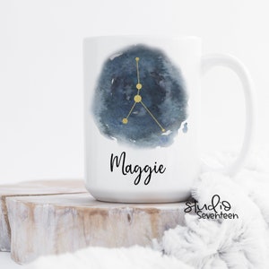 Cancer Zodiac Sign Coffee Mug,  Birthday Gift for Constellation Sign Cancer,  Personalized Astrology for June or July , Custom Horoscope