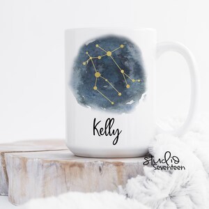 Gemini Zodiac Sign Coffee Mug,  Birthday Gift for Constellation Sign Gemini,  Personalized Astrology for May or June, Custom Horoscope