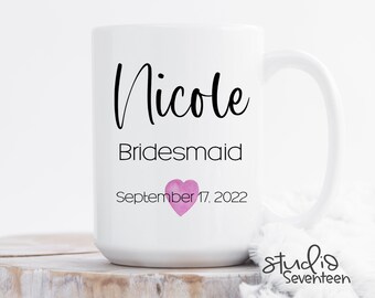 Personalized Bridesmaid Mug, Bridesmaid Gift for Proposal Box, Bridesmaid Gift Box, Wedding Day Gift for Bridesmaid, Bridal Party Gift Ideas