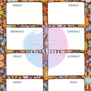 Floral Weekly Planner, Weekly Planner, Floral Weekly Planner, Printable Planner