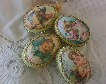 Victorian easter egg  Decoupage eggs  Boho easter eggs