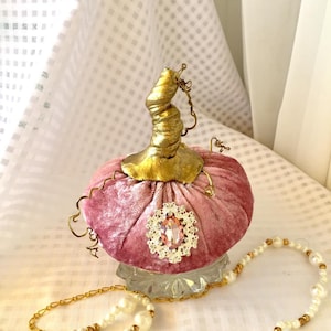 Pink velvet pumpkins Pastel halloween Fall wedding decor Fall centerpiece