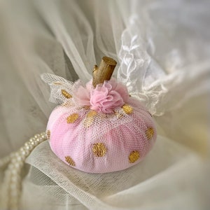 Pink Pumpkin Decor: Shabby Chic Fall Wedding Favor