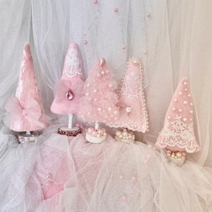Christmas 2025 gift ideas   Pink mini christmas tree  Shabby chic christmas decor