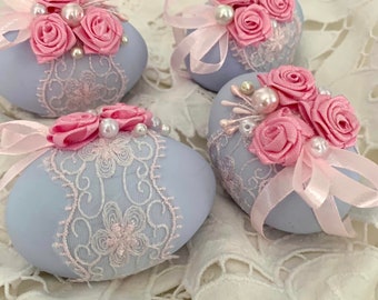 Shabby Chic Ostereier Pastell Osterei Ostereier aus Holz