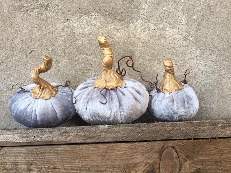 Velvet Pumpkins Set Fabric Pumpkin Bowl Fillers - Etsy