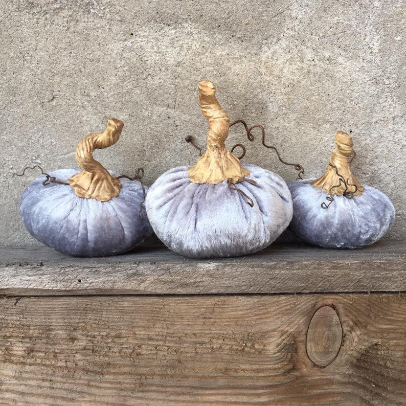 Velvet Pumpkins Set Fabric Pumpkin Bowl Fillers - Etsy