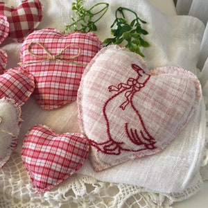 Set 8 Heart bowl fillers Primitive hearts decor Spring Tiered Tray
