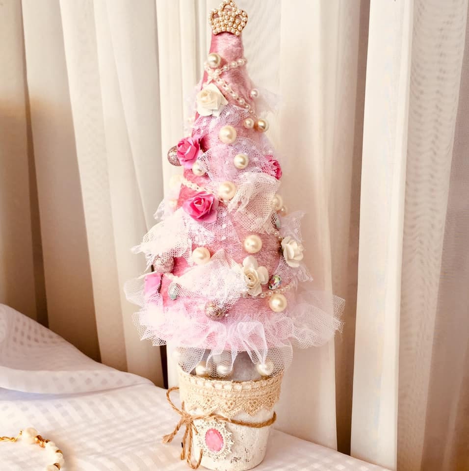 Mini Christmas Tree Pink Christmas Tree Tabletop Christmas Tree ...
