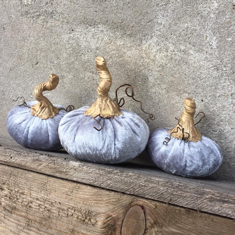 Velvet Pumpkins Set Fabric Pumpkin Bowl Fillers - Etsy