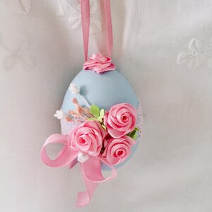 Shabby chic easter eggs Wooden easter eggs Easter egg ornaments image 5