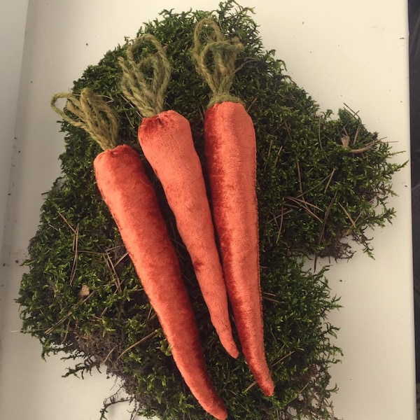 SET 3 Burnt orange velvet Primitive carrot Fillers for bowls