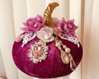 Velvet pumpkins Pink velvet pumpkins Fall wedding decor  Pumpkin table decor
