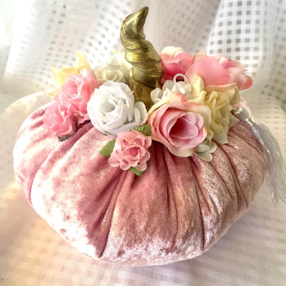 Rose pink velvet pumpkins Shabby chic pumpkin Baby shower pink Etsy