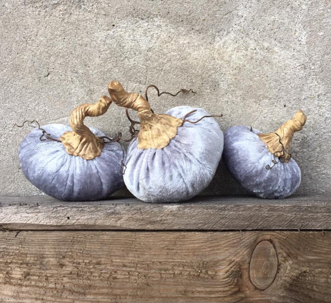 Velvet Pumpkins Set Fabric Pumpkin Bowl Fillers - Etsy