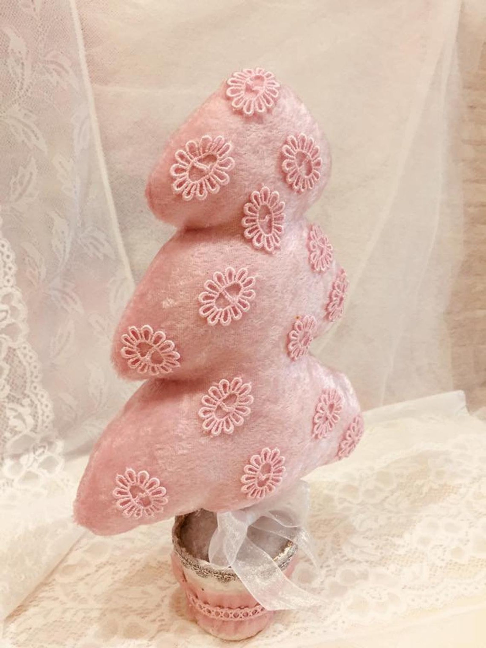 Pink Velvet Christmas Tree Decor Mini Christmas Tree Velvet Trees - Etsy