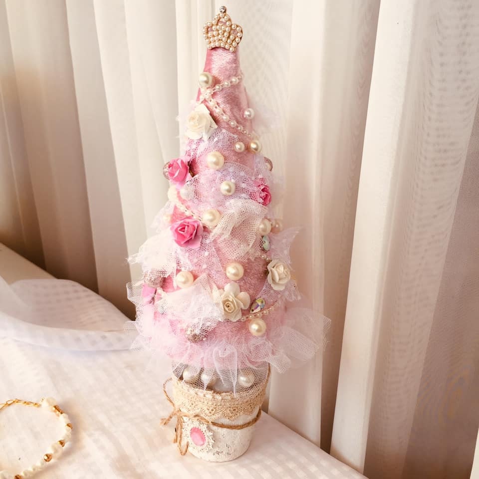 Pink Feather Christmas Tree, Christmas Tree Ornament 