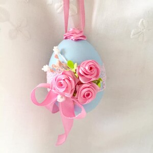 Shabby chic easter eggs Wooden easter eggs Easter egg ornaments image 7