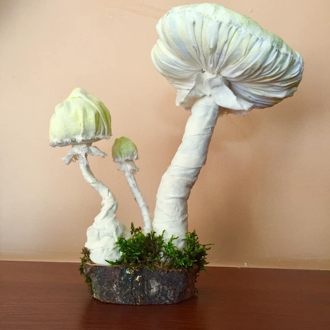 Mushroom Textile Art Cottagecore Mushroom Decor Primitive Etsy
