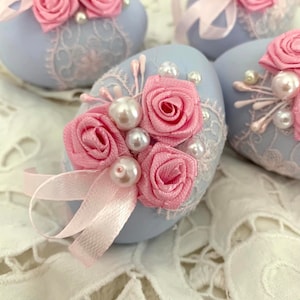 Shabby chic Ostereier Dekoeier Ostereier aus Holz