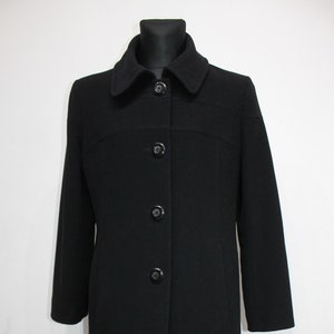 Women Winter Black Wool Coat Overcoat Finnish Wool & Cashmere Womens Black 90S DIXI COAT Winter Retro Wool Coat Womens 44 UK 34 Eu Us Large