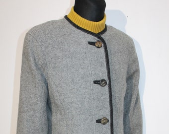 Dark Khaki Green Loden Jacket: Traditional Austrian Tyrolean Wool