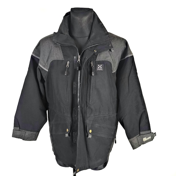 HAGLÖFS GORE-TEX ブラックジャケット S Haglofs Jacket Black Goretex Windstopper - Men's XS Black/grey