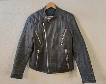 Veste de moto vintage, veste en cuir moto, veste de course noire, veste gothique vintage, veste en cuir steampunk, veste Moto M