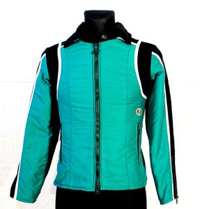 Skijacke Damen Grün Vintage Österreichisch Gefüttert Regendicht Klein Winter Steppjacke