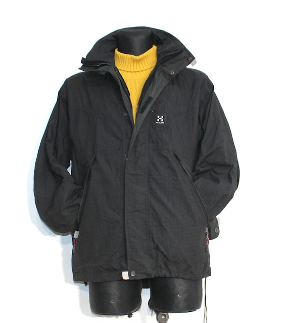 Haglöfs, Black Goretex Jacket Vintage Black Haglofs 90s Windbreaker Men’s Medium