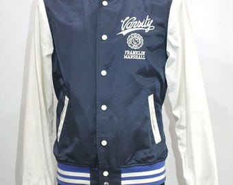 Varsity Jacket Franklin Marshall: Men's M, Vintage Letterman, Navy