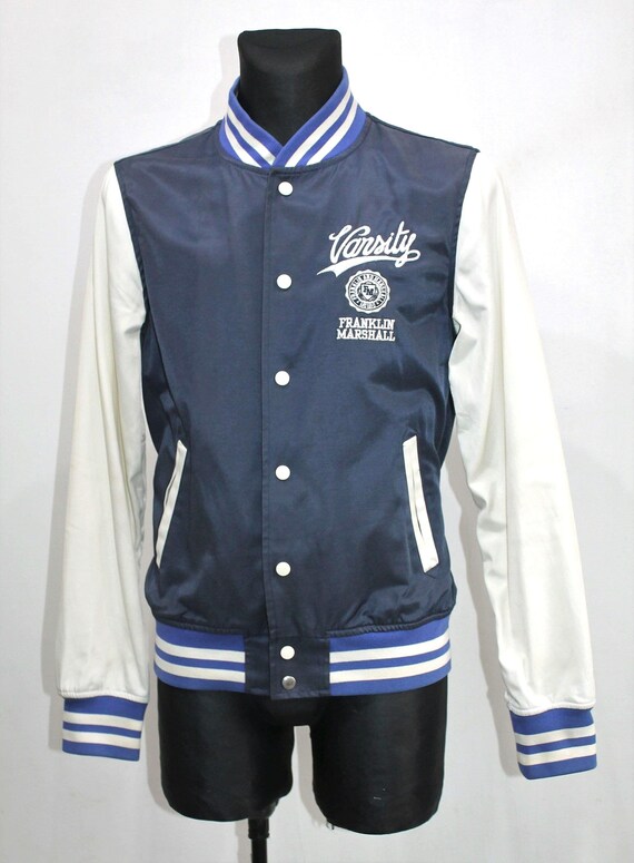 Varsity Jacket Franklin Marshall: Men's M, Vintage Letterman, Navy