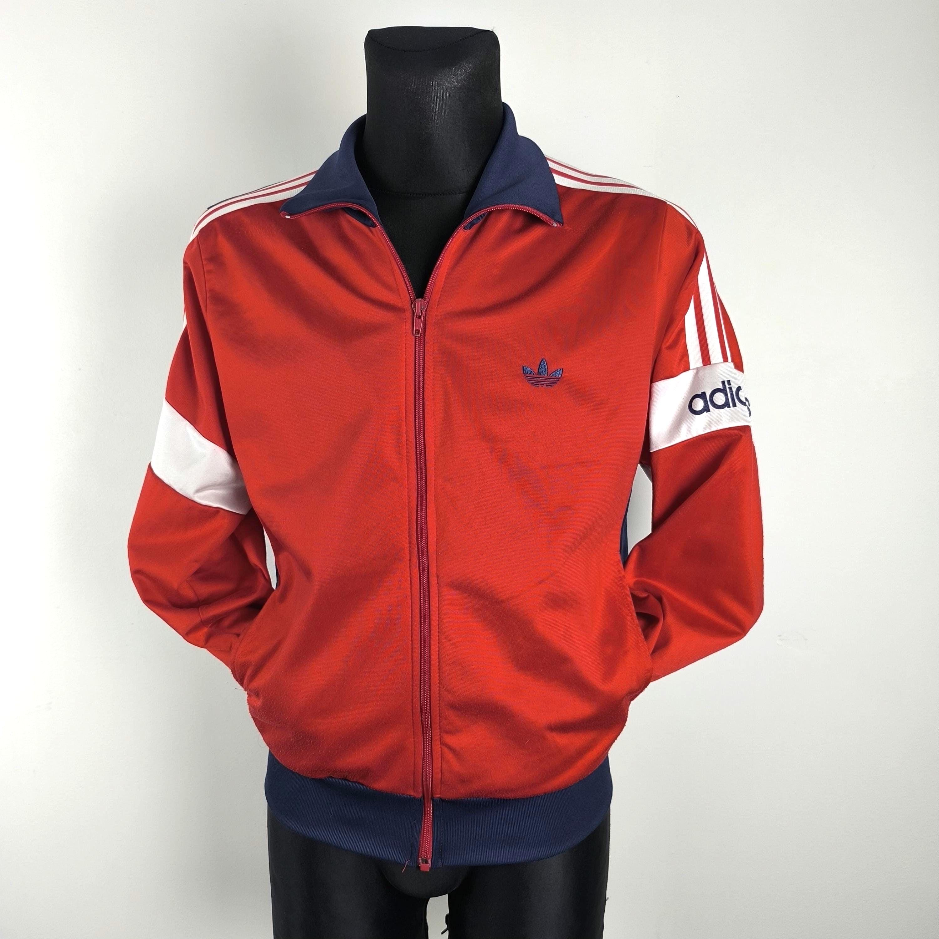 Adidas Track Jacket - 70s Retro Red and Blue Zip-up Athletic Wear