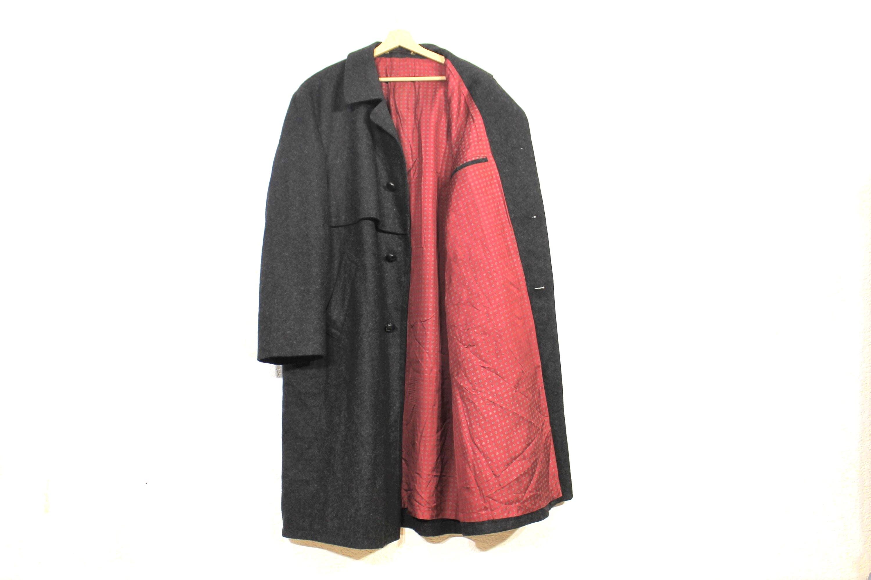 ジャケット・アウター BAVARIA LODEN\" wool long coat Bavaria Loden WOOL ALPACA BLACK Jacket LARGE CAT Women