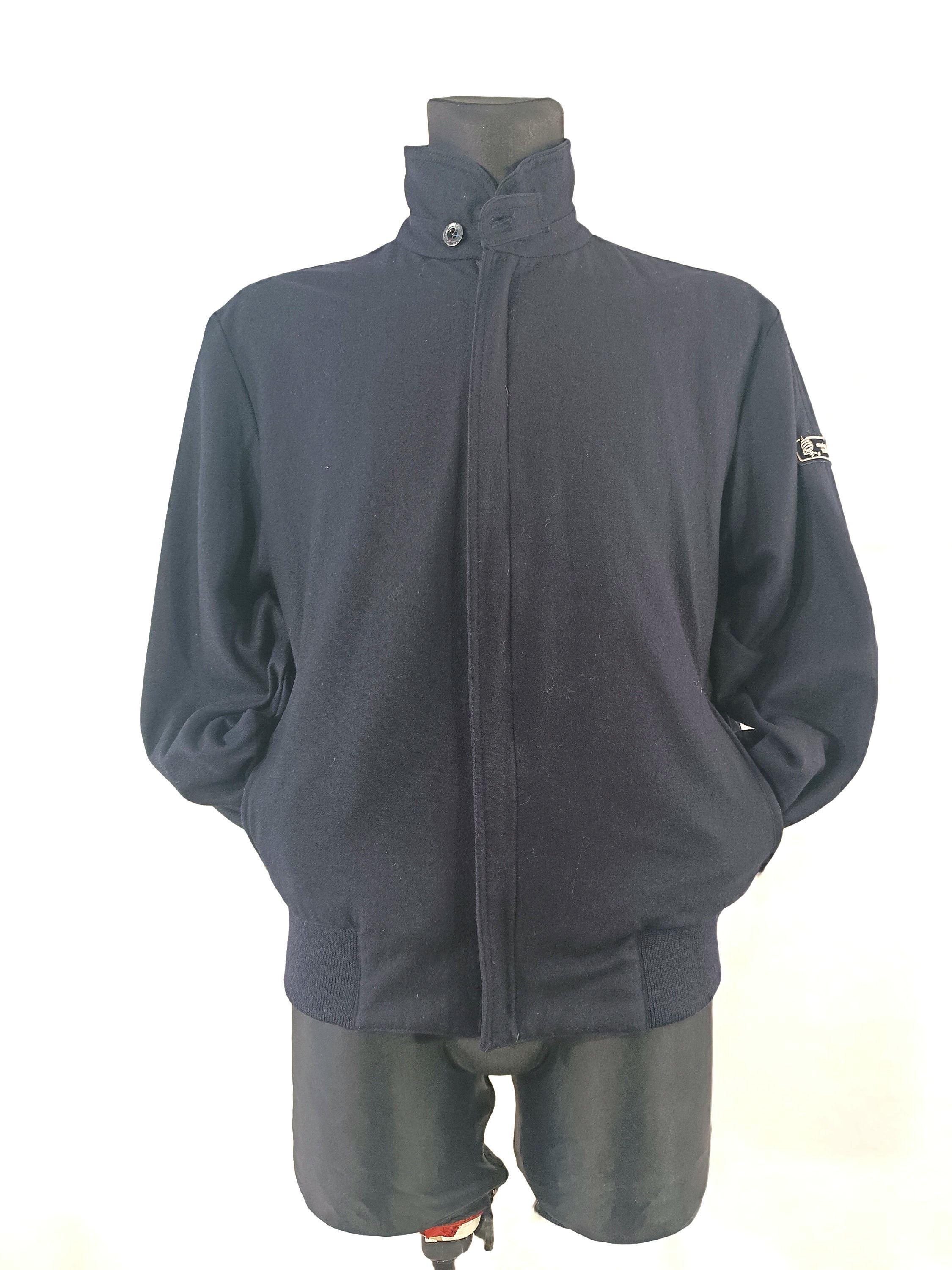Harrington Jacket, Navy Blue Wool Jacket, Vintage Navy Jacket 