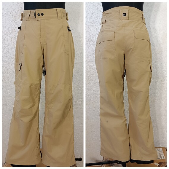 Vintage 90s Brown Ski Pants, Cargo Ski pants, Fin… - image 1