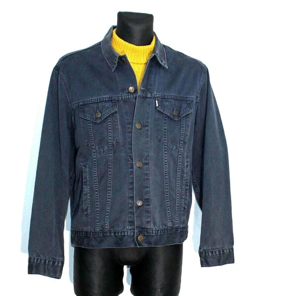 Levis Denim Jacket White Tag 70503 Navy Cropped Cotton Size M - Etsy