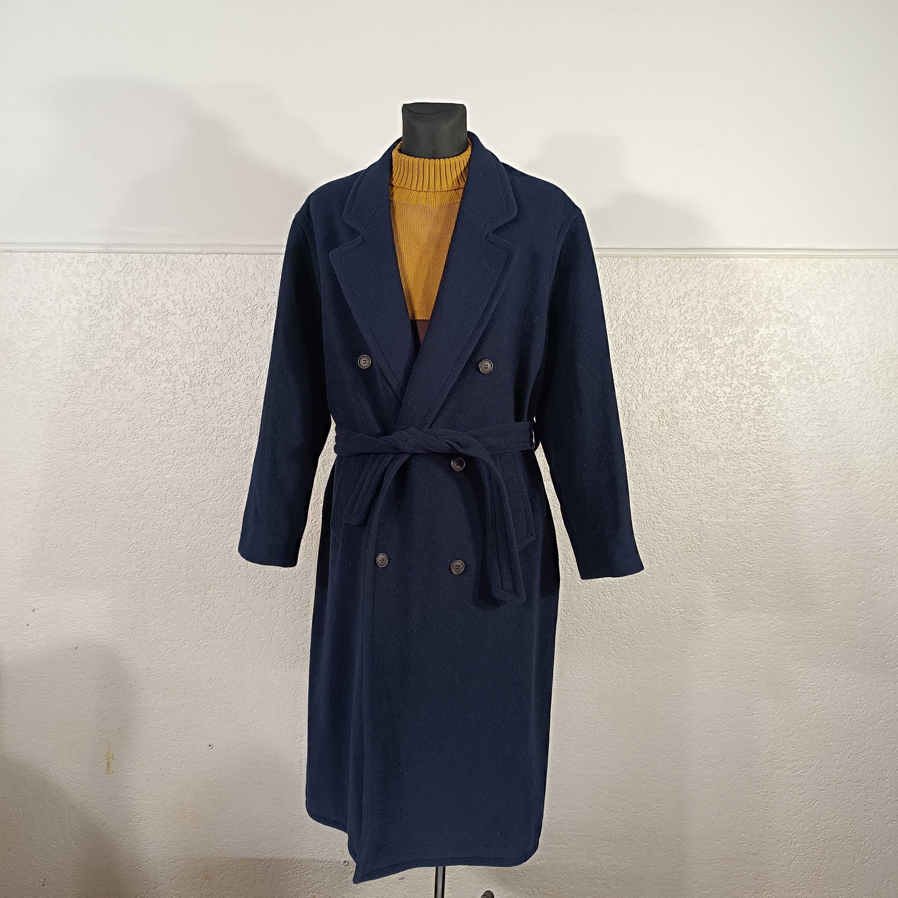Navy crombie shop coat womens