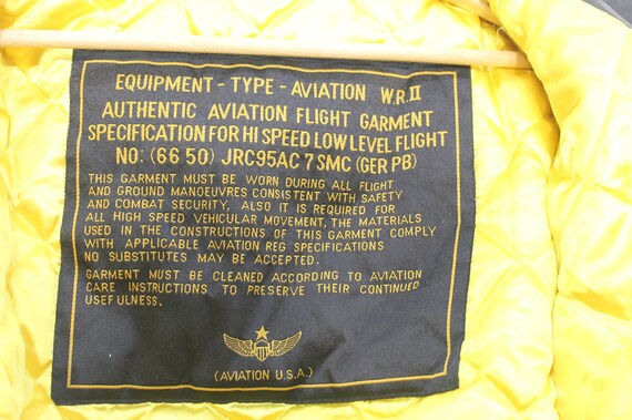 Aviation Flight Jacket TYPE TP-909 Black  80s vin… - image 9
