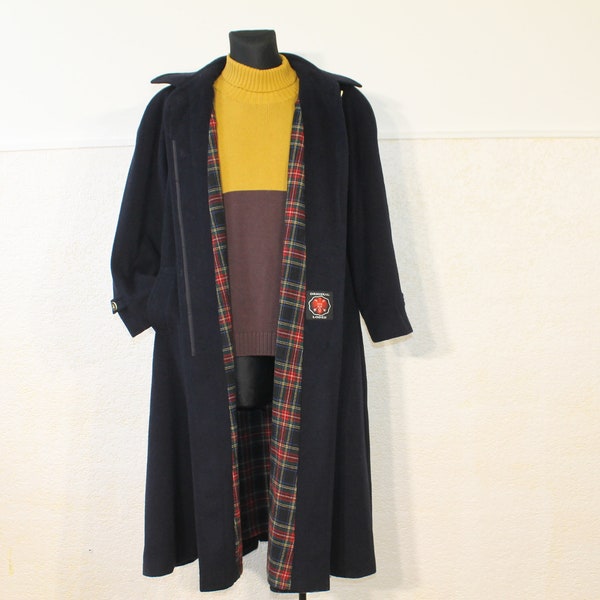 Loden Coat femmes, manteau de laine marine, manteau d’hiver, manteau de laine, manteau de laine pure, manteau tartan, manteau Maxi, manteau long, manteau surdimensionné Taille Moyenne