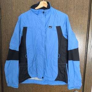 Finnish Windbreaker Jacket womens : Blue & Black Waterproof Ski Jacket for Winter Sports - Small Size