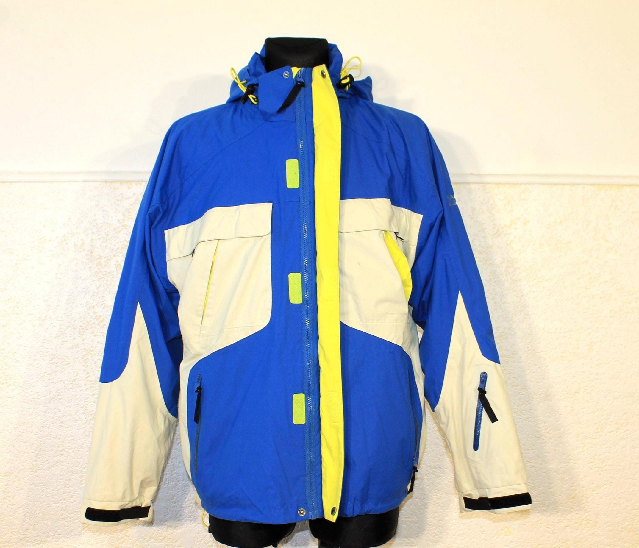 Veste REI Windbreaker Vintage 90s – Homme, Bleu Marine/orange, Taille XL