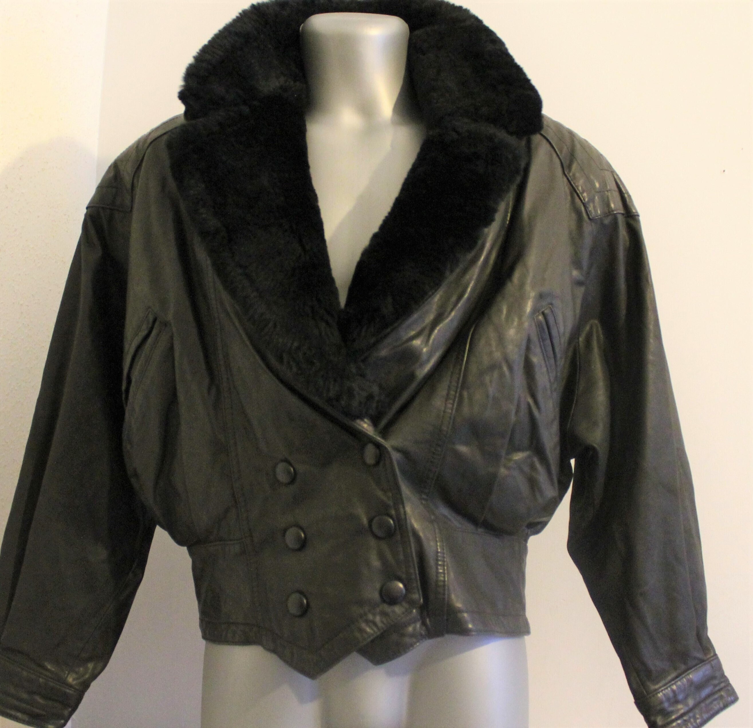 ムートン・ファーコート Left Double collar crop mustang jacket black DHgate.com:Womens Faux Leather Biker Jacket, Vintage Moto