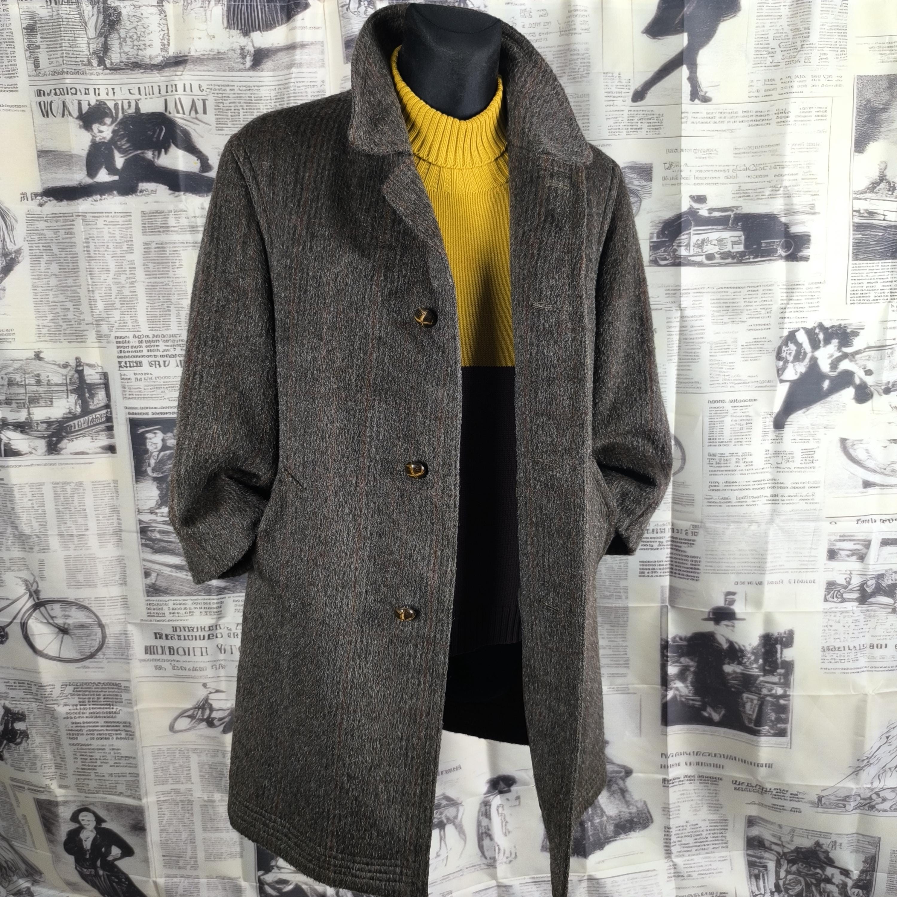 Vintage Wool Mohair Coat Brown Red Fleck Small 1960s Overcoat - Etsy