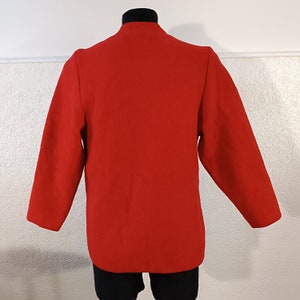 Veste en laine bouillie rouge, cardigan en laine câble vintage Cardigan en laine bouillie, veste en laine autrichienne, veste en laine rouge femmes, veste Trachten M image 10