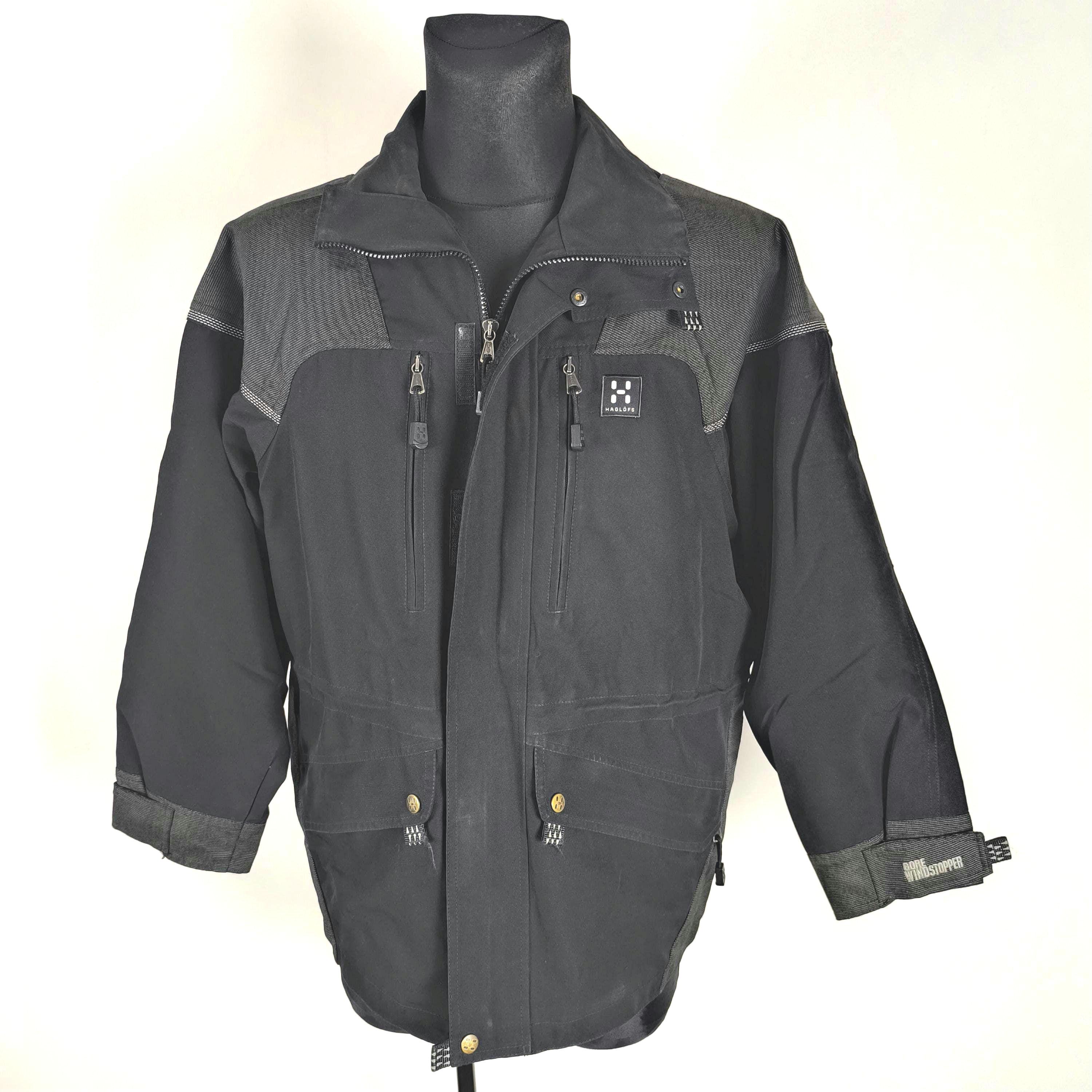 Haglofs Jacket Black Goretex Windstopper - Men's XS Black/grey